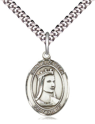 Pewter Saint Elizabeth of Hungary Medal Religious Jewelry Engraved Catholic Saint Jewelry