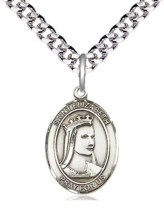 Pewter Saint Elizabeth of Hungary Medal Religious Jewelry Engraved Catholic Saint Jewelry