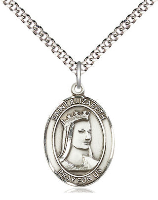 Pewter Saint Elizabeth of Hungary Medal Religious Jewelry Engraved Catholic Saint Jewelry