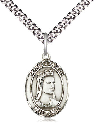 Pewter Saint Elizabeth of Hungary Medal Religious Jewelry Engraved Catholic Saint Jewelry