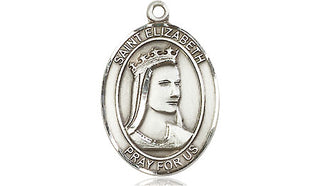 Sterling Silver Saint Elizabeth of Hungary Medal Religious Jewelry Engraved Catholic Saint Jewelry