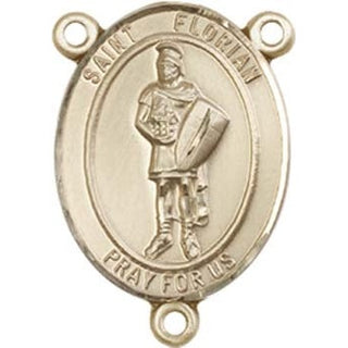 14kt Gold Filled Saint Florian Rosary Center Rosary Center Engraved Catholic Saint Jewelry