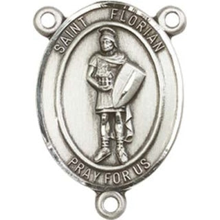 Sterling Silver Saint Florian Rosary Center
