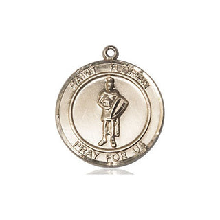 14kt Gold Filled Saint Florian Medal Engraved Catholic Saint Jewelry