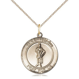 14kt Gold Filled Saint Florian Medal Religious Jewelry Engraved Catholic Saint Jewelry