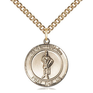 14kt Gold Filled Saint Florian Medal Religious Jewelry Engraved Catholic Saint Jewelry