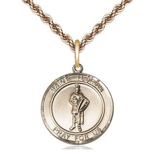 14kt Gold Filled Saint Florian Medal Religious Jewelry Engraved Catholic Saint Jewelry