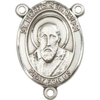 Sterling Silver Saint Francis de Sales Rosary Center