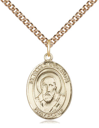 14kt Gold Saint Francis de Sales Medal Engraved Catholic Saint Jewelry