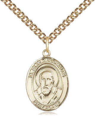 14kt Gold Saint Francis de Sales Medal Engraved Catholic Saint Jewelry