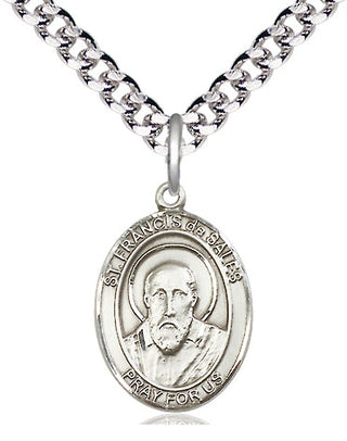 Pewter Saint Francis de Sales Medal Religious Jewelry Engraved Catholic Saint Jewelry