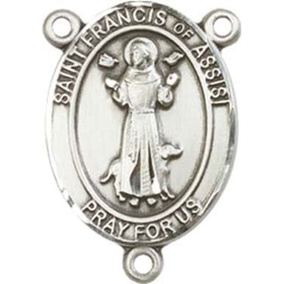 Sterling Silver Saint Francis of Assisi Rosary Center