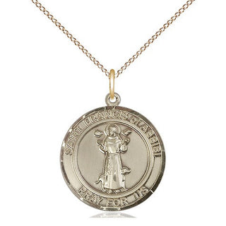 14kt Gold Saint Francis of Assisi Medal Engraved Catholic Saint Jewelry