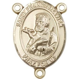 14kt Gold Filled Saint Francis Xavier Rosary Center Rosary Center Engraved Catholic Saint Jewelry