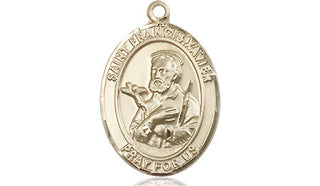 14kt Gold Saint Francis Xavier Medal Engraved Catholic Saint Jewelry