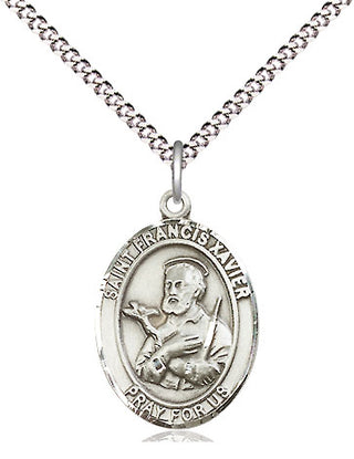 Pewter Saint Francis Xavier Medal Religious Jewelry Engraved Catholic Saint Jewelry