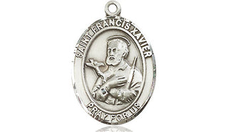 Pewter Saint Francis Xavier Medal Engraved Catholic Saint Jewelry