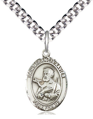 Pewter Saint Francis Xavier Medal Religious Jewelry Engraved Catholic Saint Jewelry