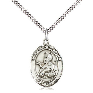 Sterling Silver Saint Francis Xavier Medal Religious Jewelry Engraved Catholic Saint Jewelry