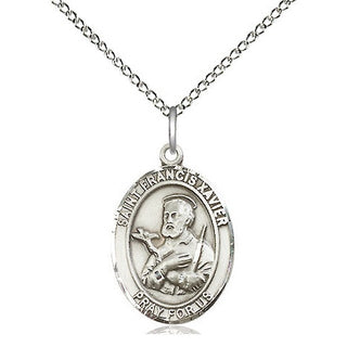 Sterling Silver Saint Francis Xavier Medal Religious Jewelry Engraved Catholic Saint Jewelry