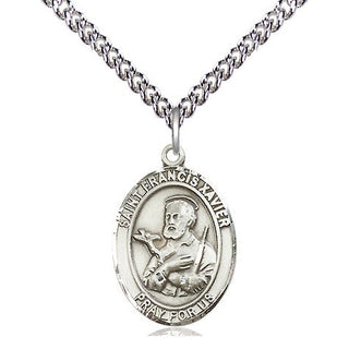 Sterling Silver Saint Francis Xavier Medal Religious Jewelry Engraved Catholic Saint Jewelry