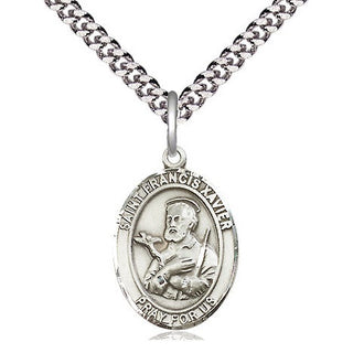 Sterling Silver Saint Francis Xavier Medal Religious Jewelry Engraved Catholic Saint Jewelry