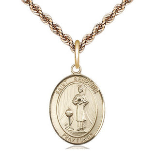 14kt Gold Filled Saint Genesius of Rome Medal Religious Jewelry Engraved Catholic Saint Jewelry