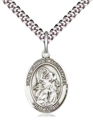 Pewter Saint Gabriel the Archangel Medal Religious Jewelry Engraved Catholic Saint Jewelry