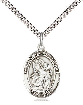 Pewter Saint Gabriel the Archangel Medal Religious Jewelry Engraved Catholic Saint Jewelry