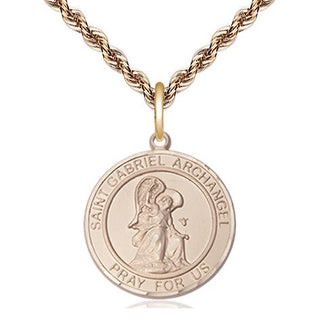 14kt Gold Filled Saint Gabriel the Archangel Medal Religious Jewelry Engraved Catholic Saint Jewelry