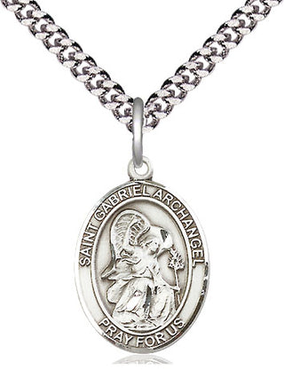 Sterling Silver Saint Gabriel the Archangel Medal Religious Jewelry Engraved Catholic Saint Jewelry