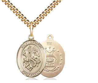 14kt Gold Filled Saint George Air Force Medal Religious Jewelry