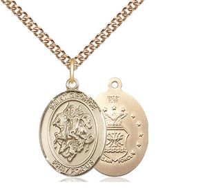 14kt Gold Filled Saint George Air Force Medal Religious Jewelry
