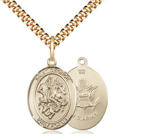 14kt Gold Filled Saint George Army Medal Religious Jewelry