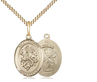 14kt Gold Filled Saint George National Guard Medal Religious Jewelry
