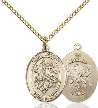 14kt Gold Filled Saint George National Guard Medal Religious Jewelry