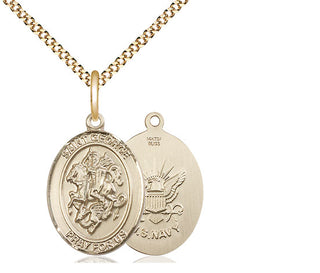 14kt Gold Filled Saint George Navy Medal Religious Jewelry