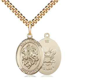 14kt Gold Filled Saint George Navy Medal Religious Jewelry