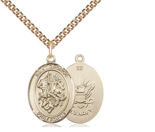 14kt Gold Filled Saint George Navy Medal Religious Jewelry