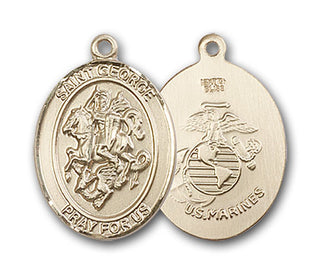 14K Gold Saint George Marines Pendant