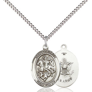 Pewter Saint George Army Medal Religious Jewelry