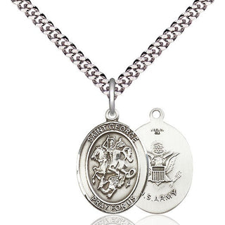 Pewter Saint George Army Medal Religious Jewelry