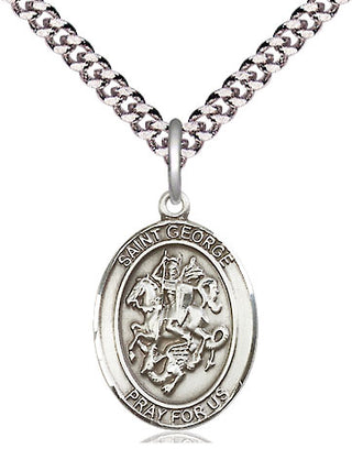 Pewter Saint George Medal Religious Jewelry Engraved Catholic Saint Jewelry
