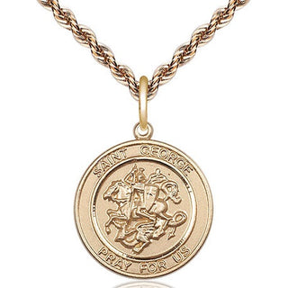 14kt Gold Filled Saint George Medal Religious Jewelry Engraved Catholic Saint Jewelry