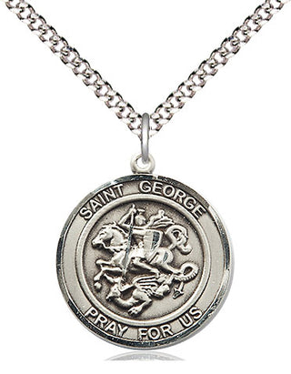 Pewter Saint George Medal Religious Jewelry Engraved Catholic Saint Jewelry
