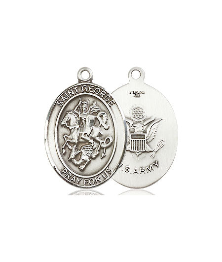 Sterling Silver Saint George Army Medal Medium Religious Jewelry ...