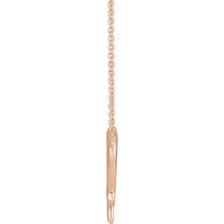 14K Rose Cross & Open Heart 18" Necklace