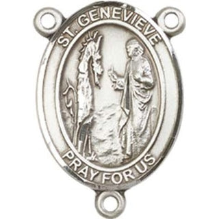 Sterling Silver Saint Genevieve Rosary Center
