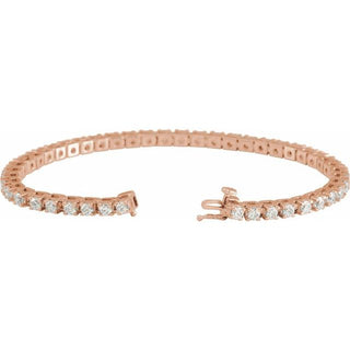 14K Rose 5 CTW Natural Diamond Line 7 1/4" Bracelet