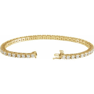 14K Yellow 4 CTW Natural Diamond Line 7 1/4" Bracelet